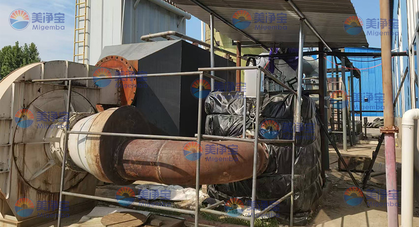 山西临汾某企业轮胎裂解炉SCR脱硝系统成功安装，脱硝率达到98%